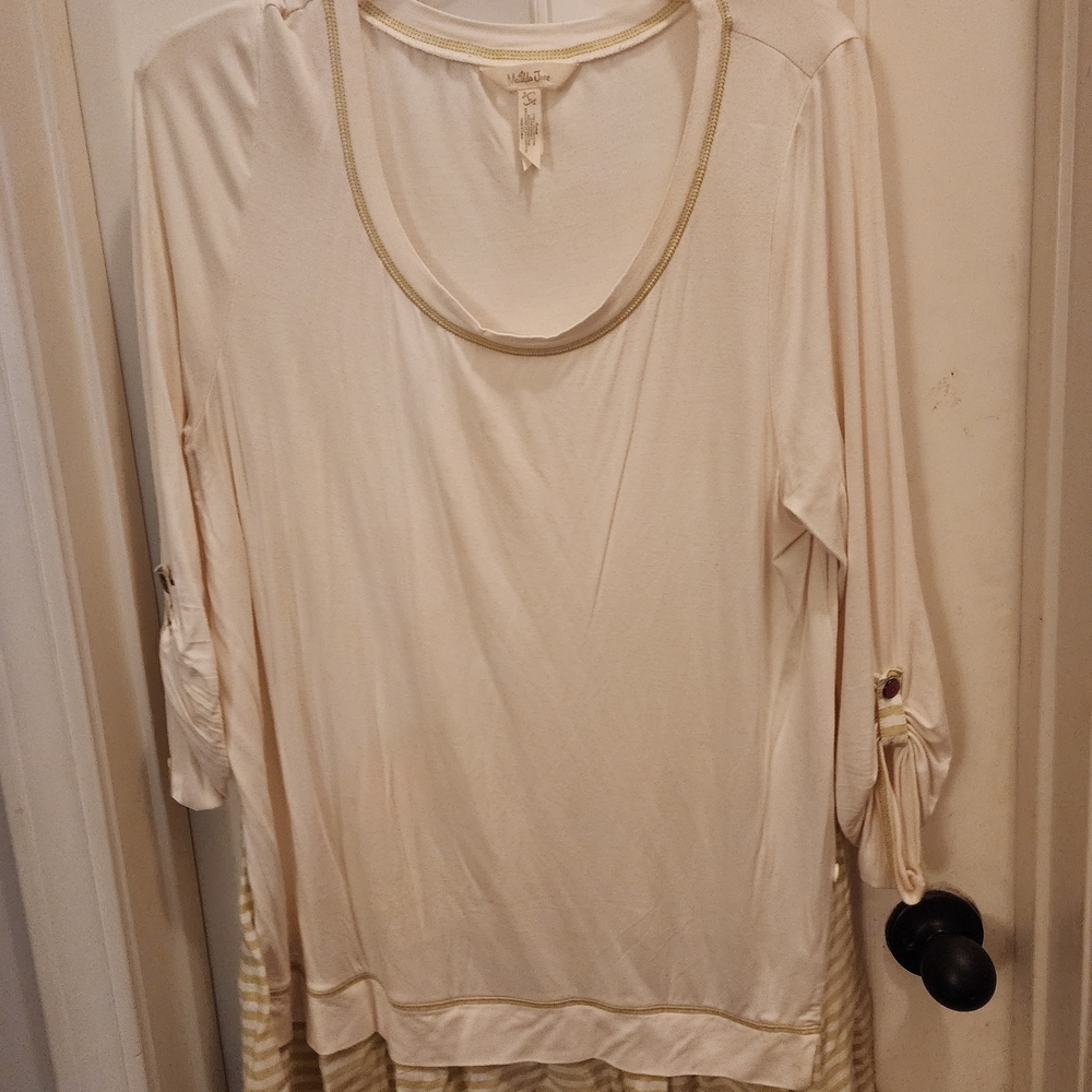 Matilda Jane Cream Tunic with Striped Hem